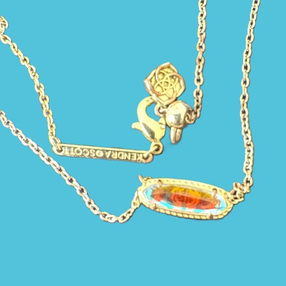 Kendra Scott Necklace Gold hidden Emblem Charm NWOT - Picture 1 of 12